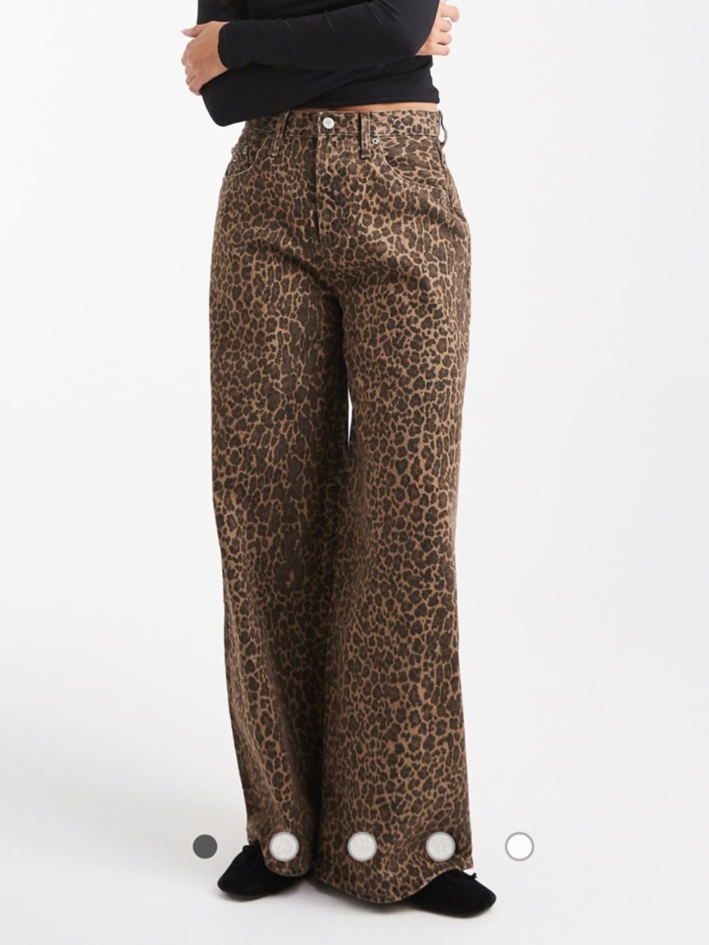 Tommy Jeans Charlie loose wide leg jeans in leopard print